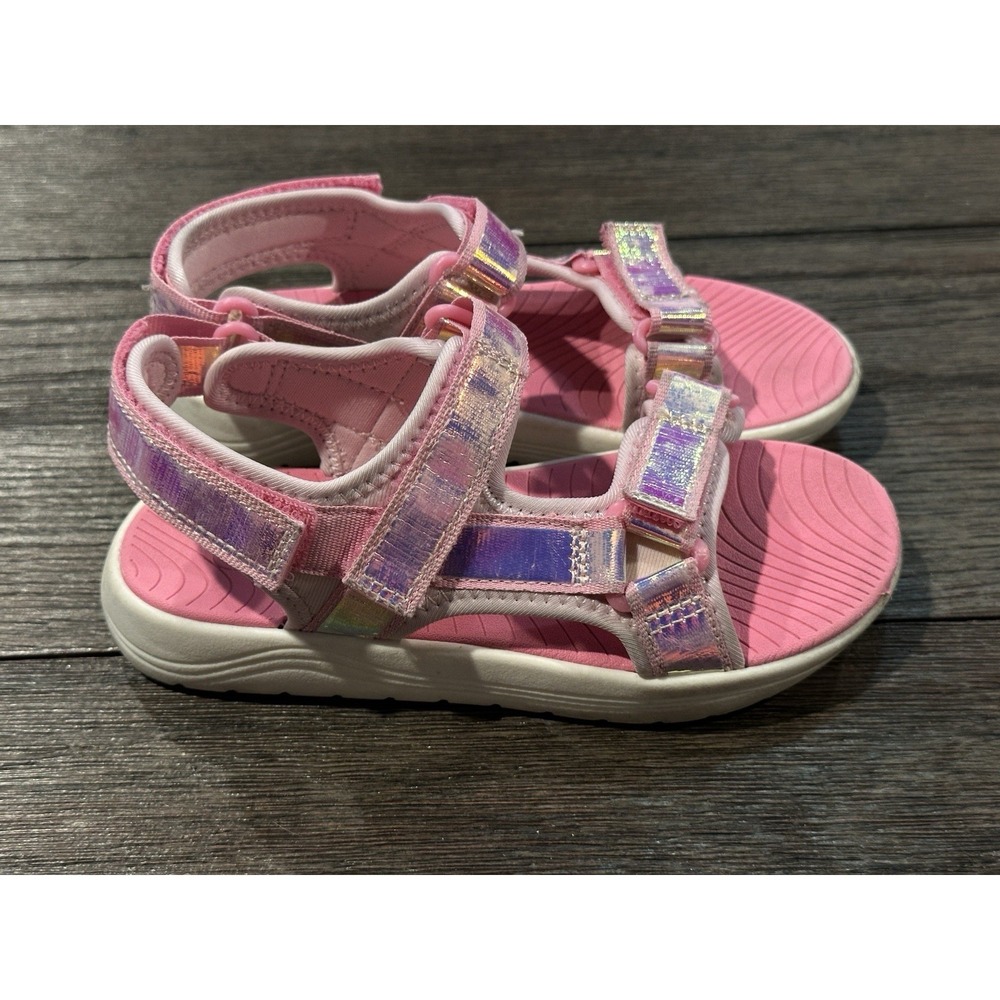 Cat And Jack girls pink sporty strappy sandals sz 12 outdoor summer play outdoor